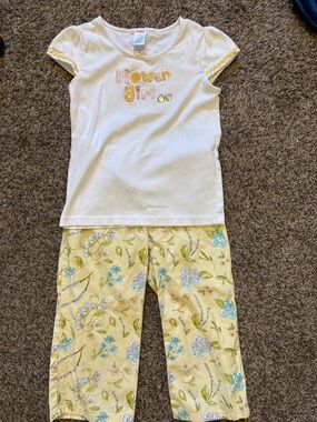Gymboree White Top and Yellow Floral flower girl set